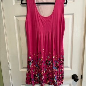 Pink Floral Sleeveless Dress